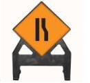 Temporary Plastic Road Signs Road Narrows Right Poly Sign 600 Tem26